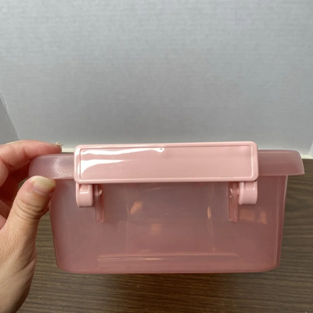 Sterilite 2.7 Qt. Modular Latch Box Plastic with Translucent Pink Base and Lid